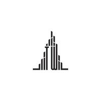 TW skyscraper line logo initial concept with high quality logo design vector