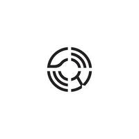 KV circle line logo initial concept with high quality logo design vector