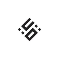 OU geometric logo initial concept with high quality logo design vector