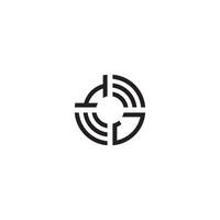 JI circle line logo initial concept with high quality logo design vector