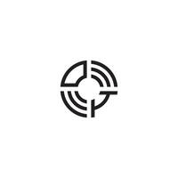 IO circle line logo initial concept with high quality logo design vector