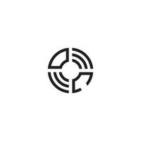 CO circle line logo initial concept with high quality logo design vector