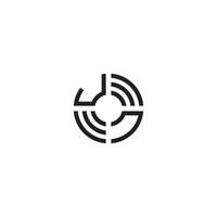 NJ circle line logo initial concept with high quality logo design vector
