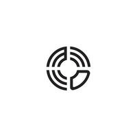 DM circle line logo initial concept with high quality logo design vector