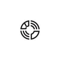 OB circle line logo initial concept with high quality logo design vector