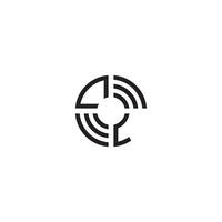 LC circle line logo initial concept with high quality logo design vector