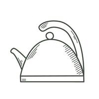 Teapot simple doodle sketch style clip art vector
