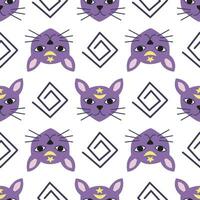 Feline seamless pattern vector illustration