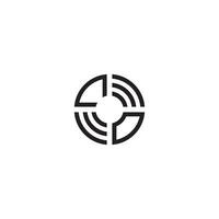 OC circle line logo initial concept with high quality logo design vector