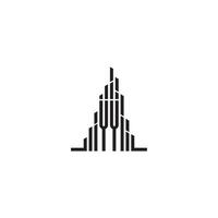 aa rascacielos línea logo inicial concepto con alto calidad logo diseño vector