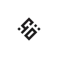 OC geometric logo initial concept with high quality logo design vector