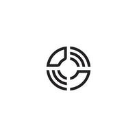 ND circle line logo initial concept with high quality logo design vector