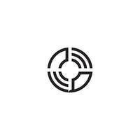 QN circle line logo initial concept with high quality logo design vector