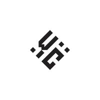 CW geometric logo initial concept with high quality logo design vector