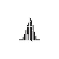 YQ skyscraper line logo initial concept with high quality logo design vector