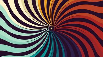 Abstract spiral rainbow color twisted round line vortex background. vector