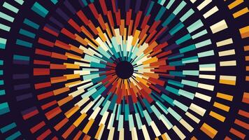 Abstract spiral rainbow color twisted round line vortex background. vector