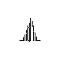 QI skyscraper line logo initial concept with high quality logo design vector