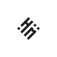 MH geometric logo initial concept with high quality logo design vector