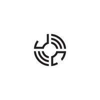 CJ circle line logo initial concept with high quality logo design vector