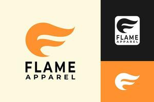 Initial Letter F with a shape like Flame for Apparel Workspace Business Logo Design vector