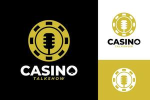 podcast casino juego vector logo diseño