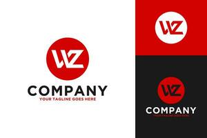 Letter W and Z modern minimalist monogram logo design vector