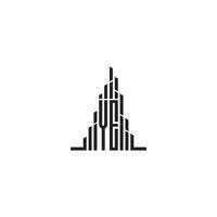 YE skyscraper line logo initial concept with high quality logo design vector