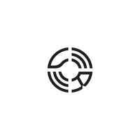 RV circle line logo initial concept with high quality logo design vector