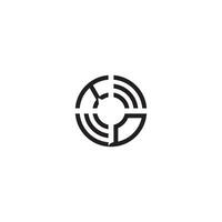QK circle line logo initial concept with high quality logo design vector