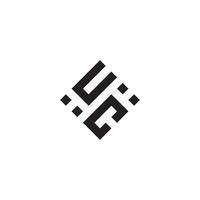 CU geometric logo initial concept with high quality logo design vector