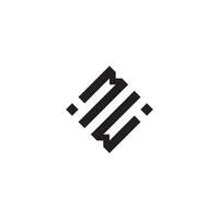 WM geometric logo initial concept with high quality logo design vector