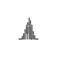 YN skyscraper line logo initial concept with high quality logo design vector