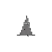 KQ skyscraper line logo initial concept with high quality logo design vector