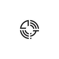 TC circle line logo initial concept with high quality logo design vector