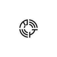 IR circle line logo initial concept with high quality logo design vector