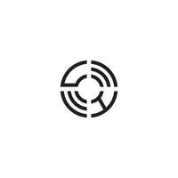 HU circle line logo initial concept with high quality logo design vector