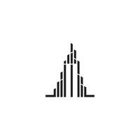 II skyscraper line logo initial concept with high quality logo design vector