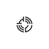 UI circle line logo initial concept with high quality logo design vector