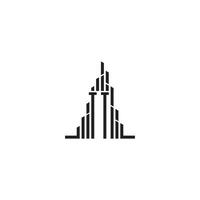 TT skyscraper line logo initial concept with high quality logo design vector