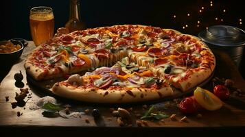 AI generated Mouthwatering and delectable pizza photo