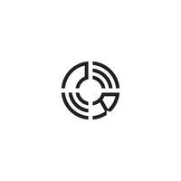 RN circle line logo initial concept with high quality logo design vector