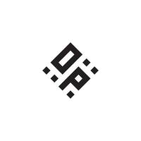 PO geometric logo initial concept with high quality logo design vector