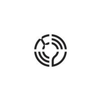 VX circle line logo initial concept with high quality logo design vector