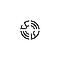 aa circulo línea logo inicial concepto con alto calidad logo diseño vector