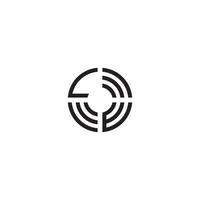 WL circle line logo initial concept with high quality logo design vector