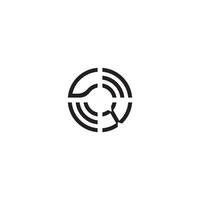 XV circle line logo initial concept with high quality logo design vector
