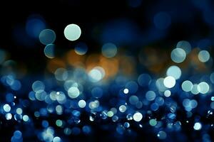 AI generated Blue luminance Abstract bokeh lights form an entrancing visual abstraction photo