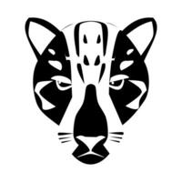 a black and white image of a jaguar's face vector