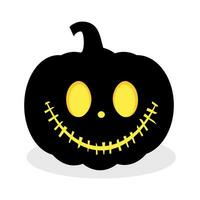 black Halloween pumpkin isolated on white background. vector illustration